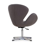Gray and polished chrome wool blend adjustable swivel chair additional photo 2 of 4