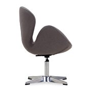 Gray and polished chrome wool blend adjustable swivel chair additional photo 3 of 4