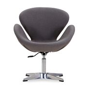 Gray and polished chrome wool blend adjustable swivel chair by Manhattan Comfort additional picture 4