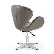 Pebble and polished chrome faux leather adjustable swivel chair by Manhattan Comfort additional picture 2