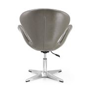 Pebble and polished chrome faux leather adjustable swivel chair by Manhattan Comfort additional picture 4