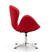 Red and polished chrome wool blend adjustable swivel chair additional photo 4 of 4