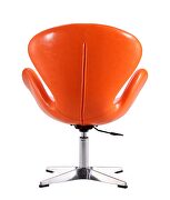 Tangerine and polished chrome faux leather adjustable swivel chair additional photo 2 of 5