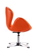 Tangerine and polished chrome faux leather adjustable swivel chair additional photo 4 of 5