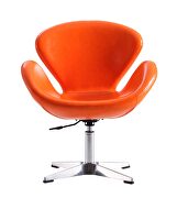 Tangerine and polished chrome faux leather adjustable swivel chair additional photo 5 of 5