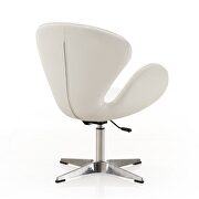 White and polished chrome faux leather adjustable swivel chair additional photo 2 of 4