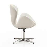 White and polished chrome faux leather adjustable swivel chair additional photo 3 of 4