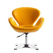 Yellow and polished chrome faux leather adjustable swivel chair additional photo 2 of 5