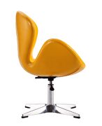 Yellow and polished chrome faux leather adjustable swivel chair additional photo 3 of 5