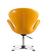 Yellow and polished chrome faux leather adjustable swivel chair additional photo 5 of 5