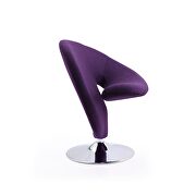Purple and polished chrome wool blend swivel accent chair by Manhattan Comfort additional picture 4