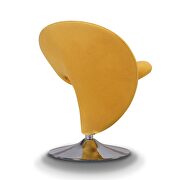 Yellow and polished chrome wool blend swivel accent chair additional photo 2 of 3