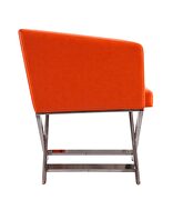 Orange and polished chrome faux leather lounge accent chair by Manhattan Comfort additional picture 6