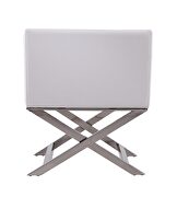 White and polished chrome faux leather lounge accent chair additional photo 4 of 5