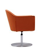 Orange and brushed metal woven swivel adjustable accent chair additional photo 5 of 5