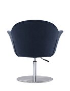 Smokey blue and brushed metal woven swivel adjustable accent chair by Manhattan Comfort additional picture 2
