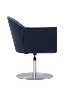 Smokey blue and brushed metal woven swivel adjustable accent chair additional photo 4 of 4