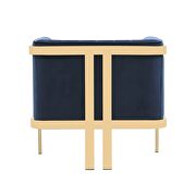 Royal blue and polished brass velvet accent armchair by Manhattan Comfort additional picture 3