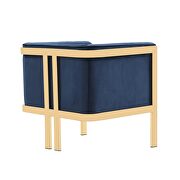 Royal blue and polished brass velvet accent armchair additional photo 5 of 5