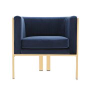 Royal blue and polished brass velvet accent armchair by Manhattan Comfort additional picture 6