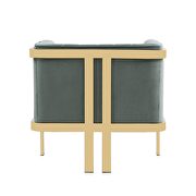 Warm gray and polished brass velvet accent armchair additional photo 3 of 5