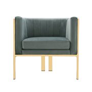 Warm gray and polished brass velvet accent armchair by Manhattan Comfort additional picture 6