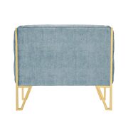 Ocean blue and gold velvet accent chair by Manhattan Comfort additional picture 4