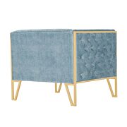 Ocean blue and gold velvet accent chair by Manhattan Comfort additional picture 6