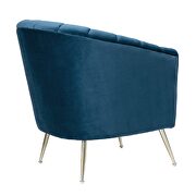 Blue and gold velvet accent chair additional photo 3 of 4