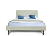 Mid century - modern queen bed in cream additional photo 5 of 4
