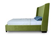 Luxurious pine green velvet queen bed additional photo 3 of 7