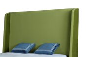 Luxurious pine green velvet queen bed by Manhattan Comfort additional picture 6