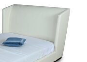 Cream faux leather upholstery queen bed by Manhattan Comfort additional picture 4