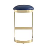 Blue and polished brass stainless steel bar stool additional photo 3 of 5