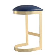 Blue and polished brass stainless steel bar stool additional photo 4 of 5