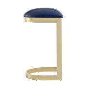 Blue and polished brass stainless steel bar stool additional photo 5 of 5