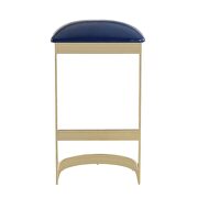 Blue and polished brass stainless steel bar stool by Manhattan Comfort additional picture 6