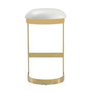 White and polished brass stainless steel bar stool by Manhattan Comfort additional picture 3