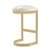 White and polished brass stainless steel bar stool by Manhattan Comfort additional picture 4