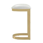 White and polished brass stainless steel bar stool by Manhattan Comfort additional picture 5