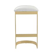 White and polished brass stainless steel bar stool by Manhattan Comfort additional picture 6