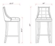 Pearl white and walnut beech wood bar stool additional photo 2 of 5
