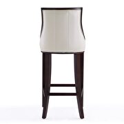 Pearl white and walnut beech wood bar stool by Manhattan Comfort additional picture 3