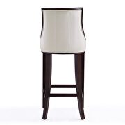 Pearl white and walnut beech wood bar stool additional photo 3 of 5