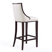 Pearl white and walnut beech wood bar stool by Manhattan Comfort additional picture 4