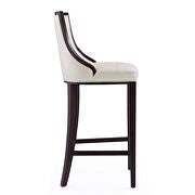 Pearl white and walnut beech wood bar stool by Manhattan Comfort additional picture 5