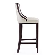 Pearl white and walnut beech wood bar stool additional photo 5 of 5