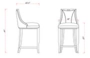 Bronze and walnut beech wood bar stool additional photo 2 of 5