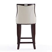 Pearl white and walnut beech wood bar stool by Manhattan Comfort additional picture 3