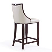 Pearl white and walnut beech wood bar stool by Manhattan Comfort additional picture 4